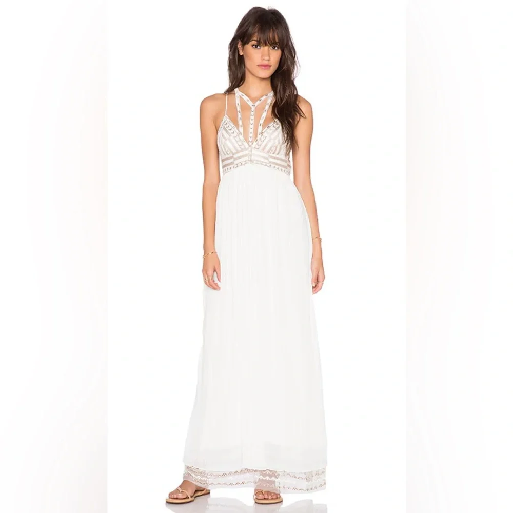 Free People Sacred Geometry Maxi‎ Dress in Ivory Combo Sz. 10
